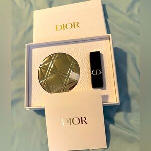 Dior silver Compact Mirror and Lipstick Set brand new😍